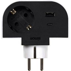 SIMON ADAPTADOR GIRATORIO PLUG1T + USB A+C 30 W CL610310