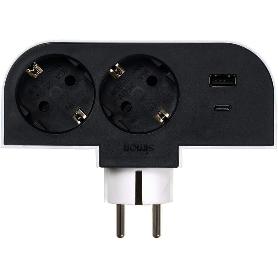 SIMON ADAPTADOR GIRATORIO PLUG1T+USB A+C 30 W CL610311