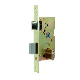 CERRADURA 4210 50 MM LATONADO PALANCA DESLIZANTE Y PICAPORTE REVERSIBLE