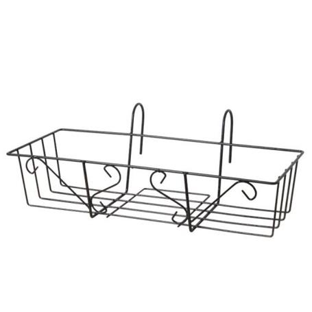 SOPORTE METAL JARDINERA BARANDILLA 61X22X18CM