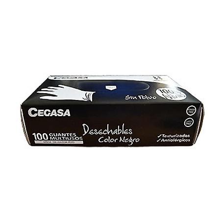 GUANTE NITRILO DESECHABLE NEGRO T8-8.5 SIN POLVO