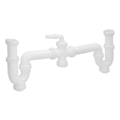 SIFON DOBLE CON RACOR 1 1/2 SALIDA Ø 40 MM EXTENSIBLE