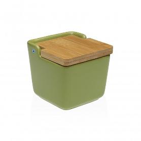 SALERO CERAMICA VERDE OLIVA 8,8X8,8X8,5 CM