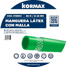 MANGUERA LATEX C/MALLA 25 MM VERDE 16 BAR