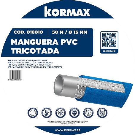 MANGUERA AZUL TRICOTADA 15MM 17 BAR