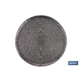 BAJOPLATO REDONDO DE COLOR PLATA MEDIDA 38 CM   CAJA 6 UNID.