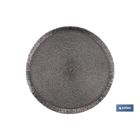 BAJOPLATO REDONDO DE COLOR PLATA MEDIDA 38 CM   CAJA 6 UNID.