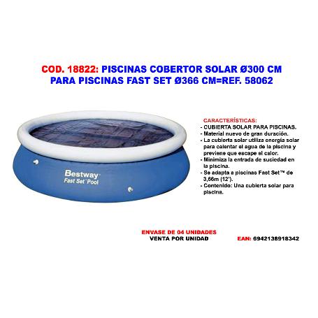 PISCINAS CUBIERTA SOLAR 300 CM PISCINAS STEEL PRO-FAST SET 58062-5824H