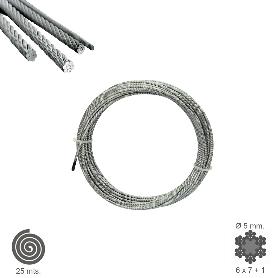 CABLE GALVANIZADO    5 MM. (ROLLO 25 METROS) NO ELEVACION