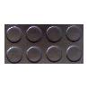 PAVIMENTO GOMA CIRCULO NEGRO 1 M X 3 MM