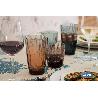 PACK 6 VASOS DE AGUA VIDRIO 30,5 CL COLOR AZUL MODELO JADE