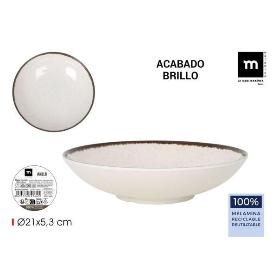 PLATO HONDO MELAMINA RECICLABLE BRILLO ANLLO 21X5,3 CMS LAMEDITERRANEA