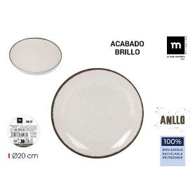 PLATO POSTRE MELAMINA RECICLABLE BRILLO ANLLO 20 CMS LA MEDITERRANEA