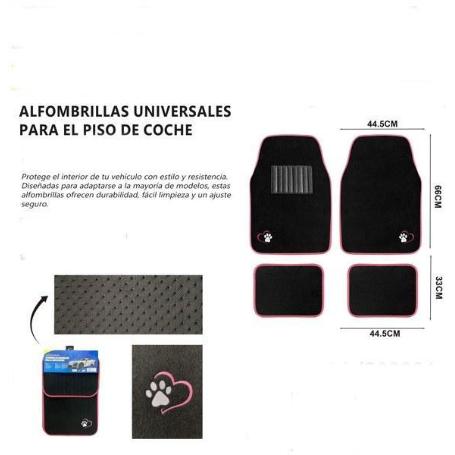 ALFOMBRILLAS UNIVERSALES PARA COCHE CON CORAZON Y PATITA DE PERRO