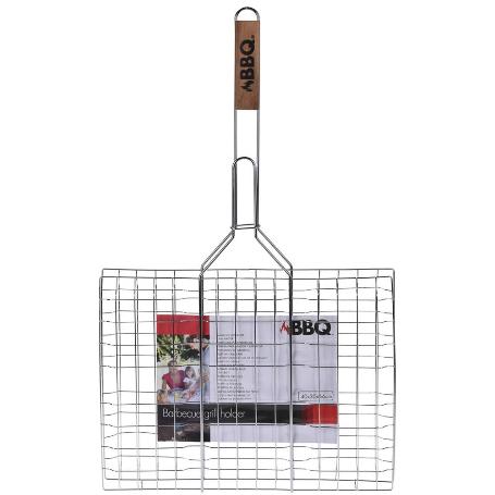 PARRILLA DOBLE MANGO MADERA 34X24 CM