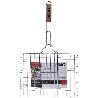 PARRILLA DOBLE MANGO MADERA 34X24 CM