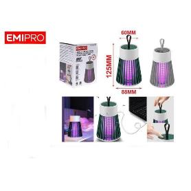 LAMPARA ANTI INSECTOS Y MOSQUITOS PORTATIL CARGA USB 88X125 MM EMIPPRO