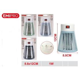 LAMPARA ANTIMOSQUITOS 8,8X12 CMS 1 W DIRECTO AL  ENCHUFE, FACIL INSTALACION EMIPRO