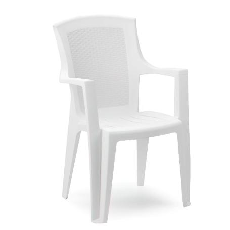 SILLA RESINA RATAN RESPALDO ALTO BLANCO EDEN