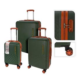 MALETAS ABS VERDE 49X28X72/42X25X61/34X22X53 CM