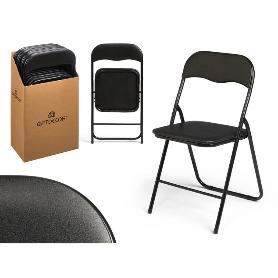 SILLA PLEGABLE ACOLCHADA NEGRA
