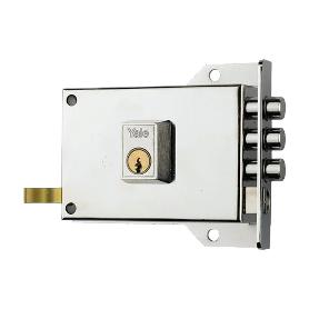 CERRADURA DE SOBREPONER DE UN PUNTO DE CIERRE 7 CON TRES BULONES Y PICAPORTE, CILINDRO FORJADO, ENTRADA DE 60MM, CA