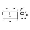 FAC CILINDRO EUROPERFIL SEGURIDAD 60P 30X30 R 13.5 LATON 23009