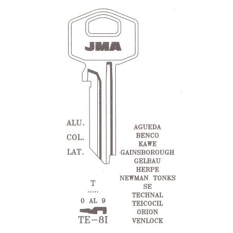 LLAVES JMA TIPO A MOD TE-8I (CAJA 50 UNIDADES)