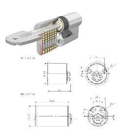 CILINDRO TESA SEGURIDAD T6TS 40 LEVA CORTA CILINDRO REDONDO