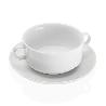 TAZA CONSOME + PLATO PORCELANA