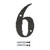 NUMERO 6 -M.4 NEGRO 10CM.