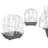 JAULA ARCO METAL BLANCA Y GRIS
