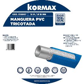 MANGUERA AZUL TRICOTADA 15 MM + ACCESORIOS