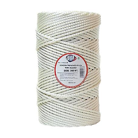 CUERDA TRENZADA NYLON 6 MM BLANCA 200MT