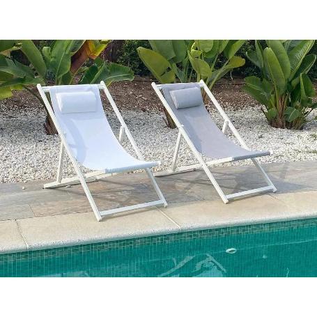 PLAYERA PLEGABLE ALUMINIO SOL BLANCA 98X59X96 CM