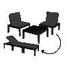 MESA BAJA + 2 SILLONES/TUMBONA DUETTO BLANCA