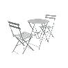MESA 60 CM + 2 SILLAS PLEGABLES METAL BLANCO