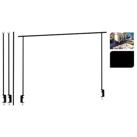 BARRA EXTENSIBLE MESA 135/250 CM NEGRA