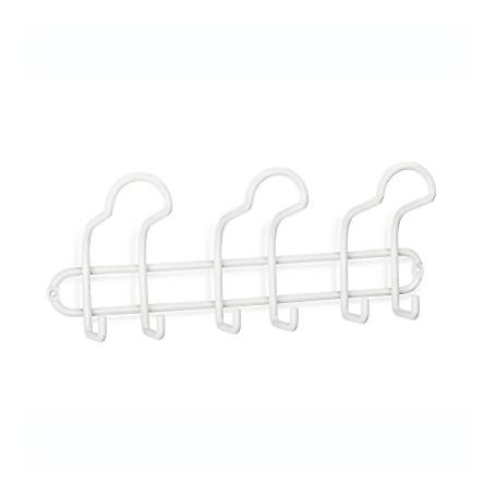 PERCHA ACERO 3 GANCHOS TRIPLE BLANCO