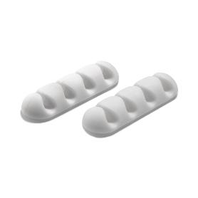 CLIP ADHESIVO MULTIPLE PARA CABLE BLANCO