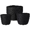 CESTAS VEGETAL NEGRAS 17+19+23 CM