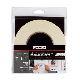 CINTA ADHESIVA 2 CARAS INTERIOR 19MMX10M BLANCA