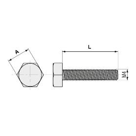 TORNILLO CABEZA HEXAGONAL DIN 933  ZI METRICA M-10 LARGO 30MM