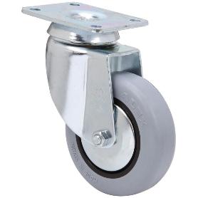 RUEDA GIRATORA PLACA 10BH80CP-PGI POLIAMIX-GOMA GRIS EJE LISO