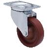 RUEDA GIRATORA PLACA 10ZVL80-TD RESINA MARRON EJE LISO
