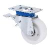 RUEDA GIRATORA PLACA FRENO 10TVFD150-FT NYLON BLANCO EXTRAFUERTE EJE LISO
