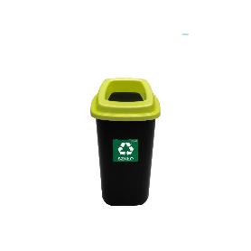 28 LTS EBERTOOLS CUBO CONTENEDOR SELECTIVO VIDRIO EKOBIN NEGRO-ARO VERDE