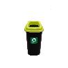 28 LTS EBERTOOLS CUBO CONTENEDOR SELECTIVO VIDRIO EKOBIN NEGRO-ARO VERDE