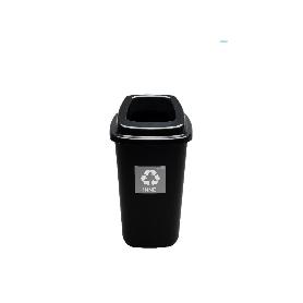 45 LTS EBERTOOLS CUBO CONTENEDOR SELECTIVO RESTOS EKOBIN NEGRO-ARO NEGRO