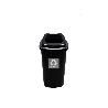 45 LTS EBERTOOLS CUBO CONTENEDOR SELECTIVO RESTOS EKOBIN NEGRO-ARO NEGRO